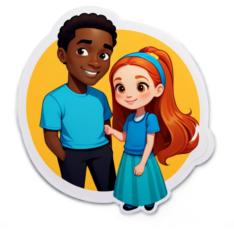 Ginger girl with a black guy emoji