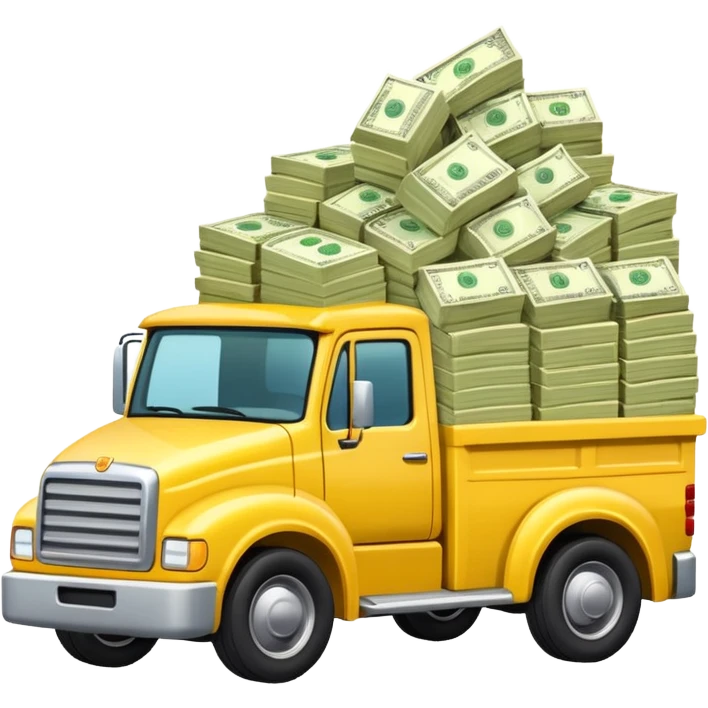 yellow truck with money emoji