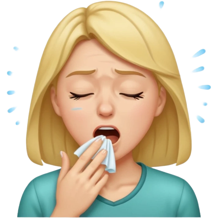 Woman sneezing emoji