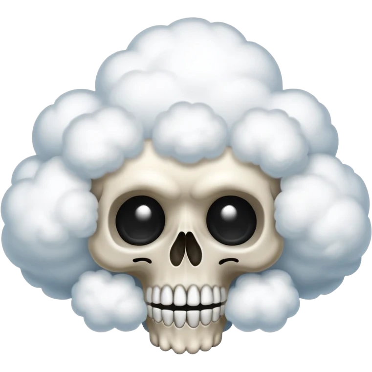 Cloud on skul facing surprised  emoji