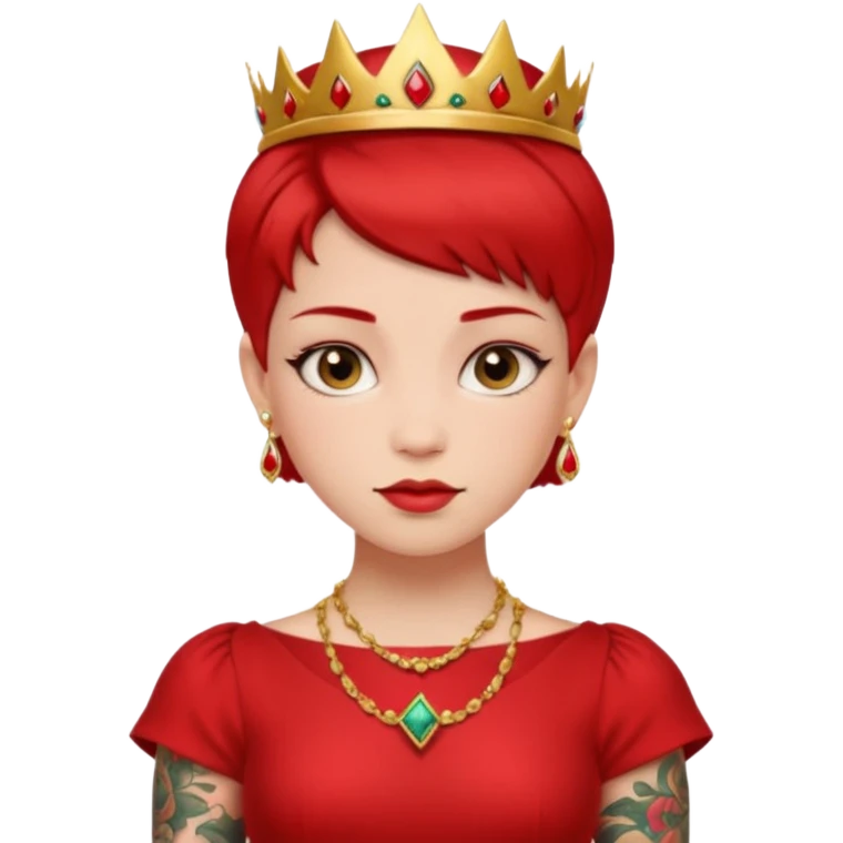Tattooed princesses red dress short hair emoji