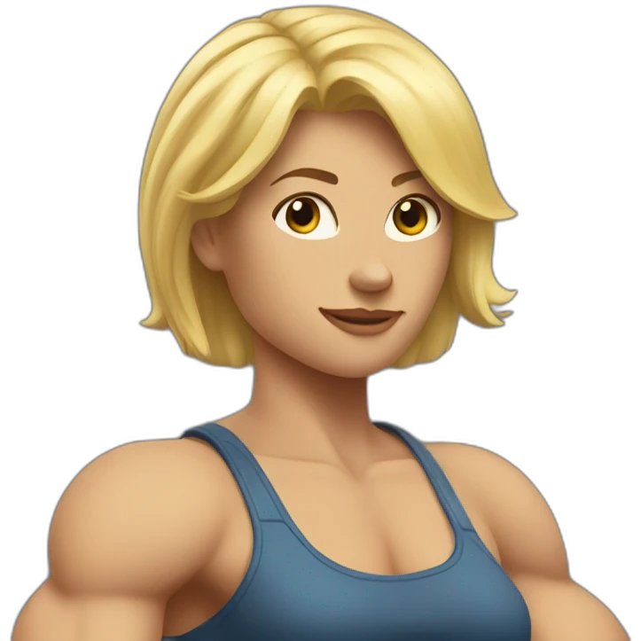 Strong muscle arm blonde girl emoji