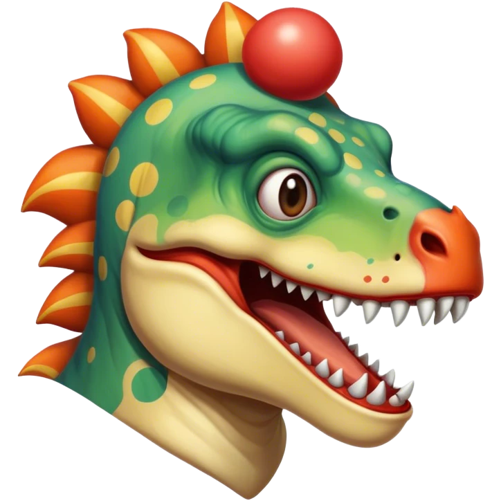 dinosaur clown  emoji