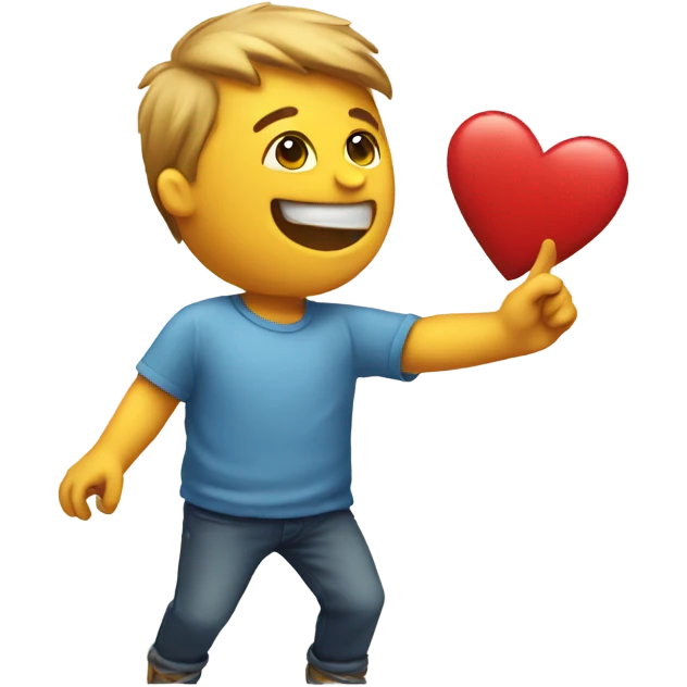 Throwing a heart emoji with hand emoji