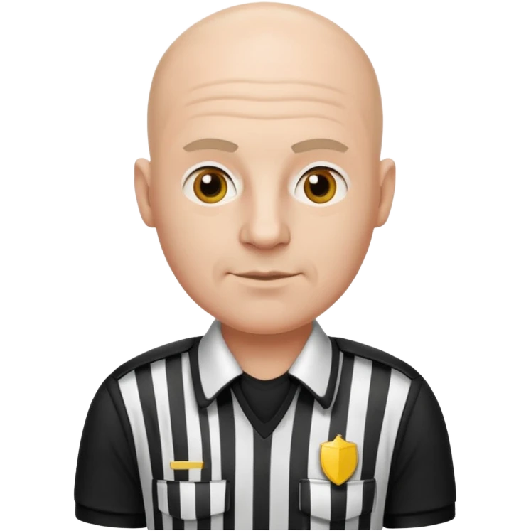 white bald man referee wearing referee uniform emoji