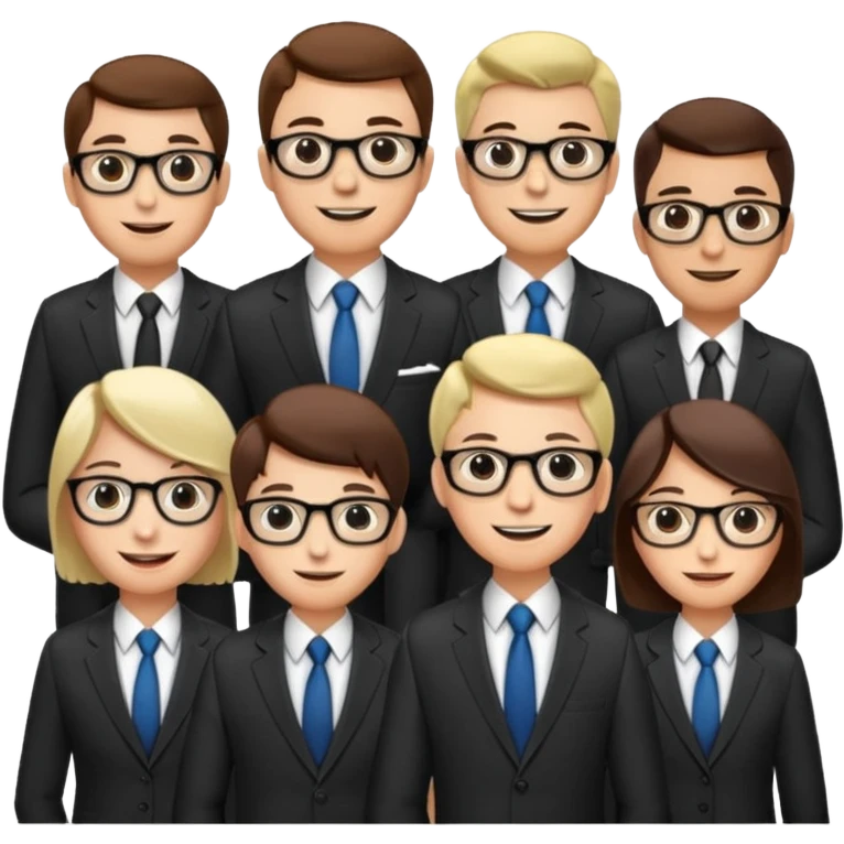 People in suits wearing glasses emoji