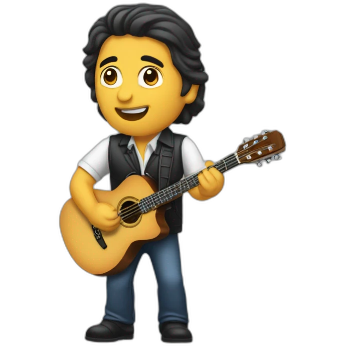 Alberto Fernández playing the guitar emoji