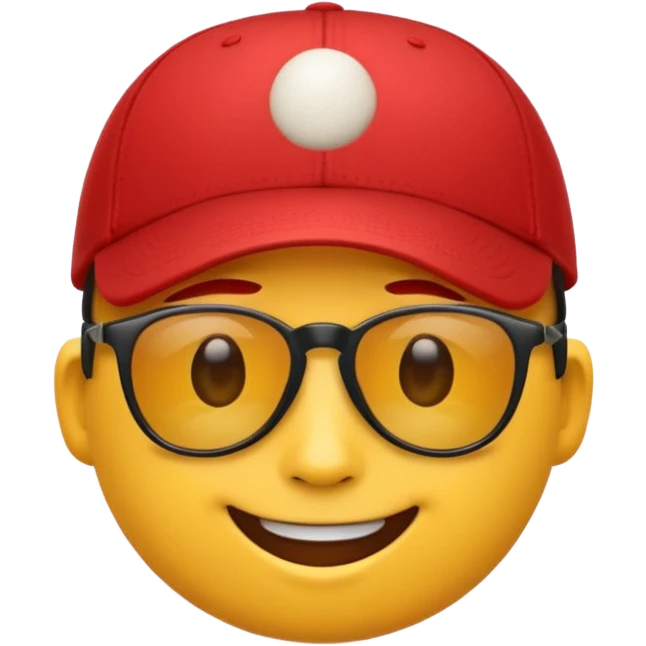 classic sunglasses emoji face with a red baseball cap emoji