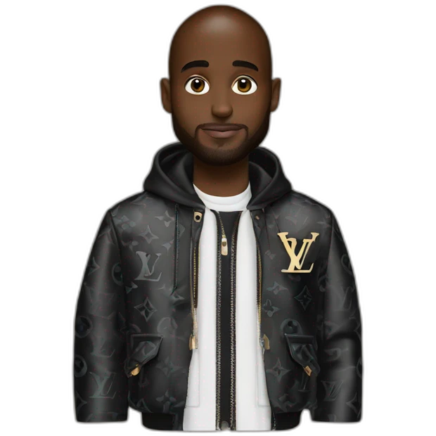 Virgil Abloh with louis Vuitton jacket emoji