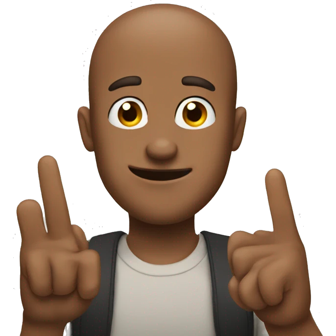 Guy showing three fingers emoji