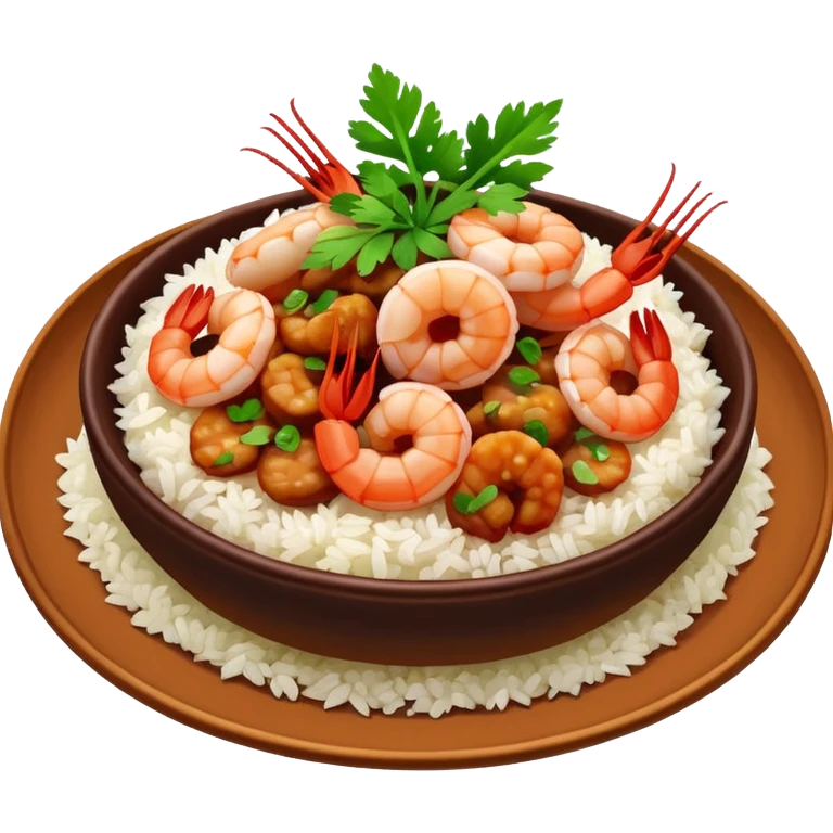 Thai tamarind shrimp dish with Jasmin rice emoji