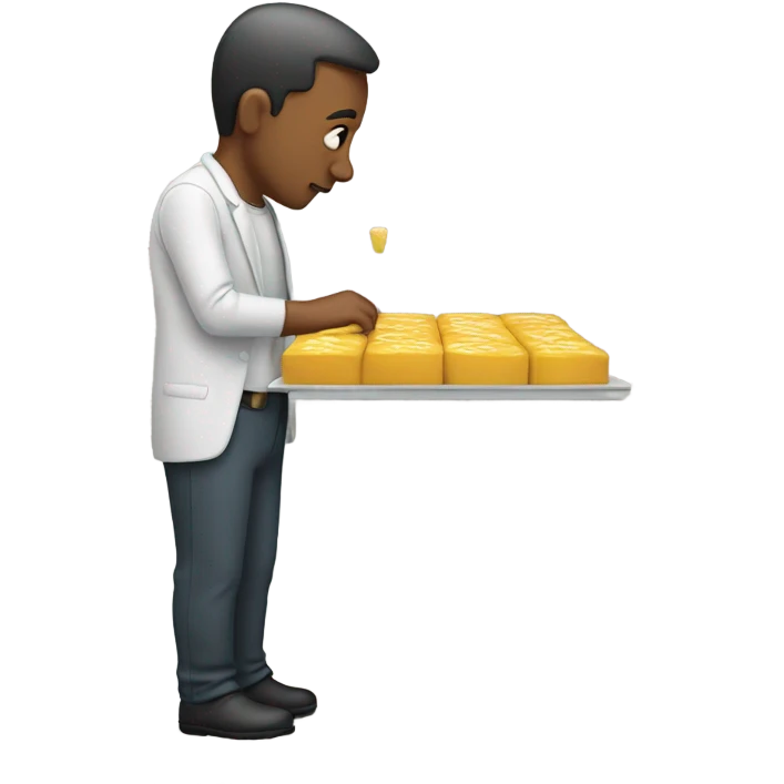 Man looking at line of sugar emoji