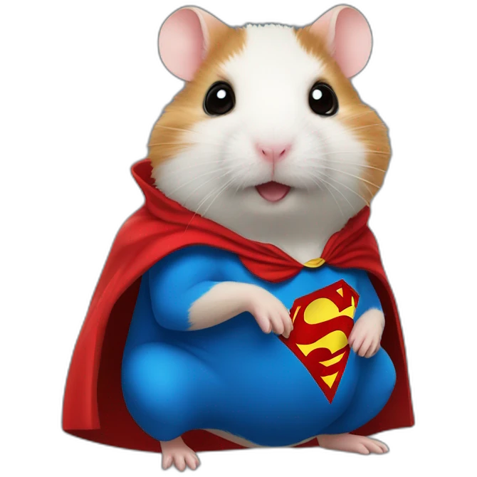 hamster dressed like Superman emoji