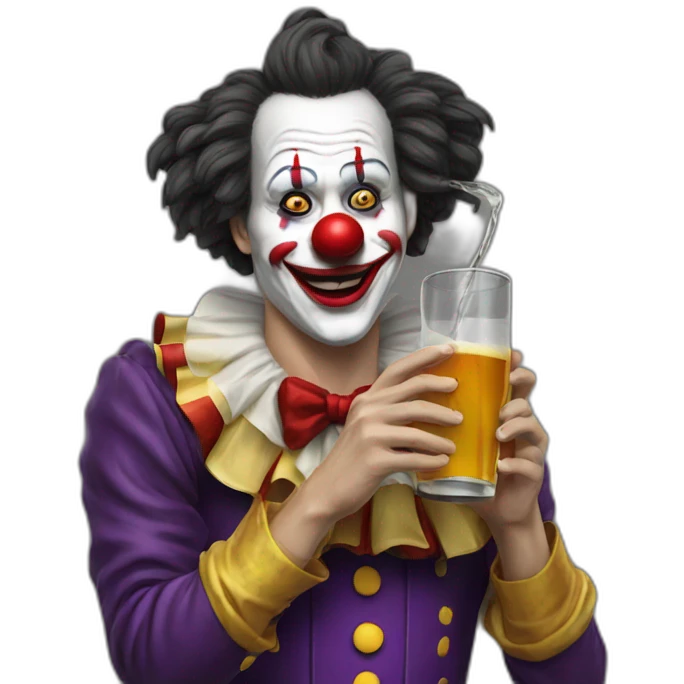 Drinking-clown emoji