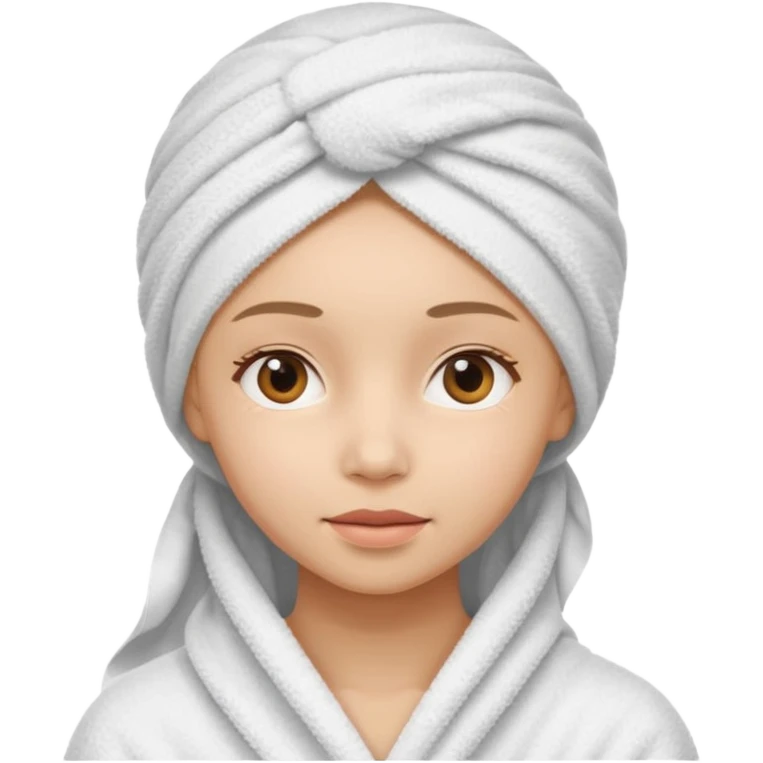 Face care girl and head covered with towel emoji