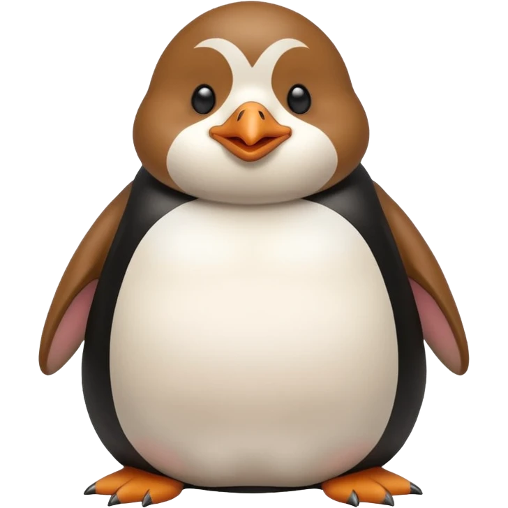 make a fat dog sitting on a large penguin emoji