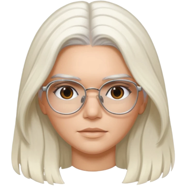 kendall jenner with long white hair and glasses emoji