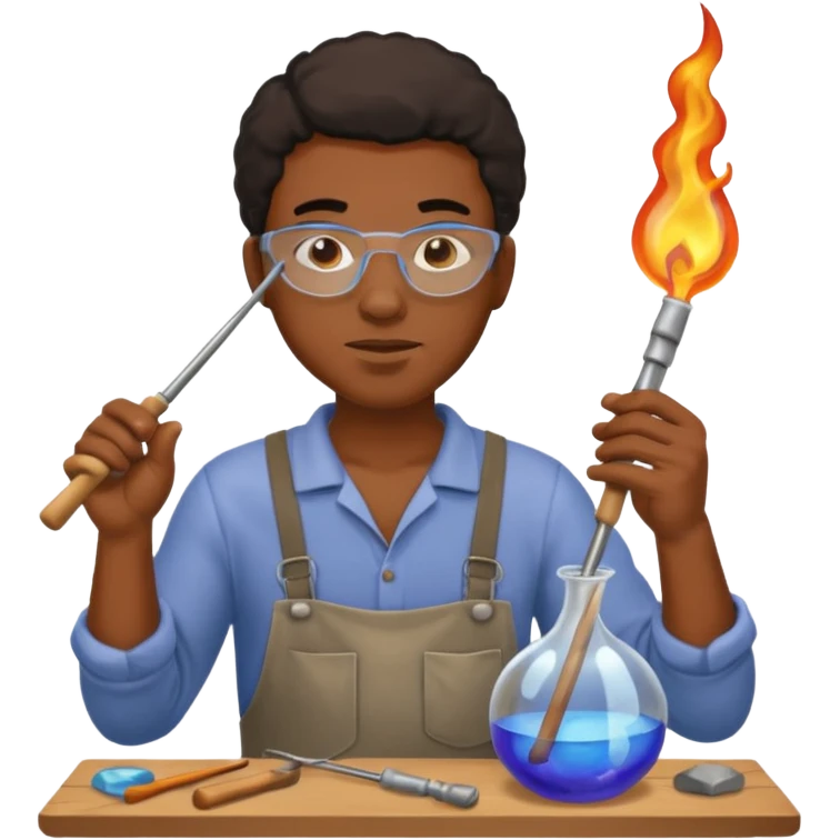 Glass Blower black man emoji