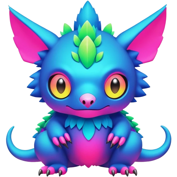  lush cozy warm-colored colorful neon-colored cyber-Fakémon-Digimon-Trico-creature emoji