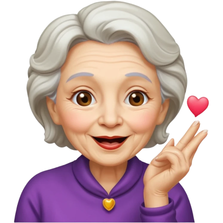old woman blowing a kiss emoji