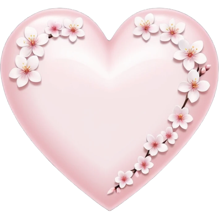 white heart emoji with subtle sakura petal texture emoji