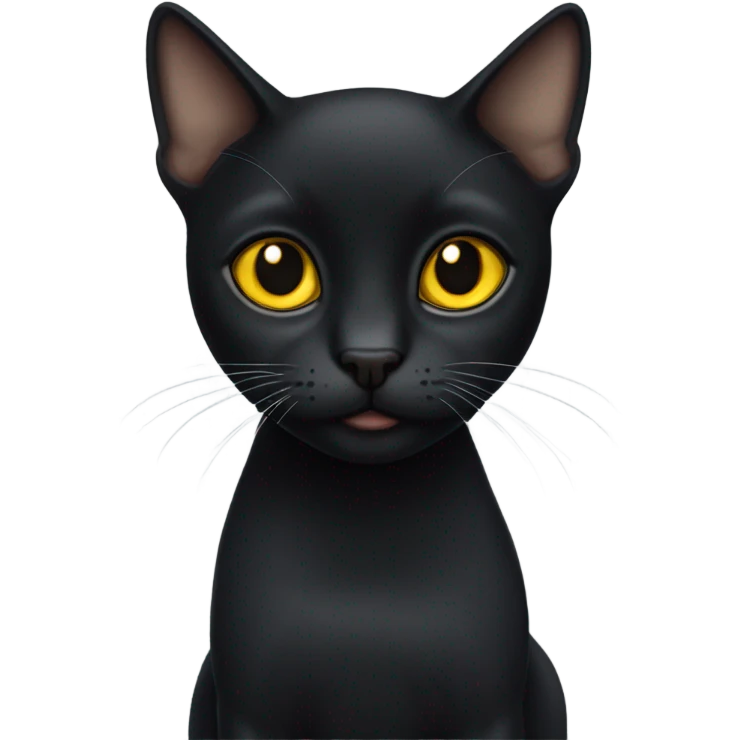 Black short hair cat yellow eyes emoji