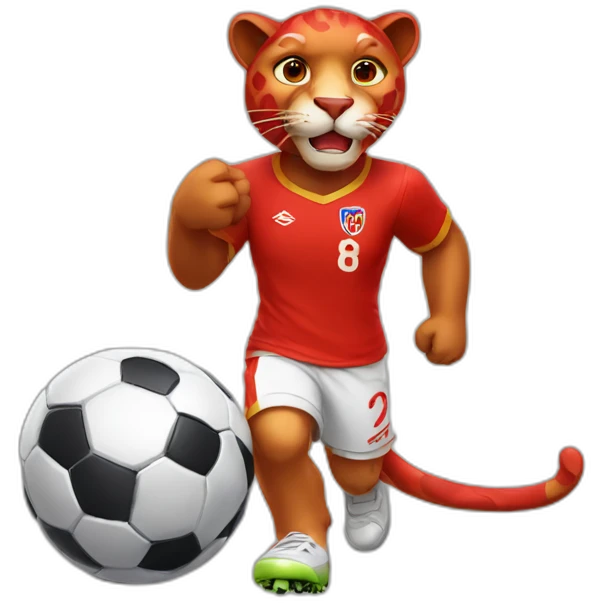 red panther with a soccer ball emoji
