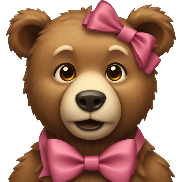 Bear wearing a bow emoji