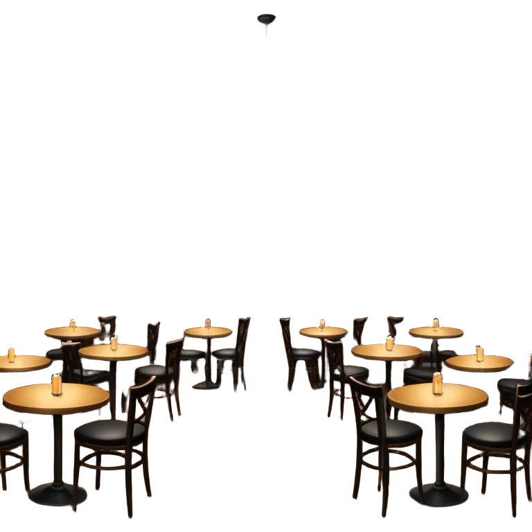 jazz club interior, spotlight on stage, musical notes, audience at tables emoji