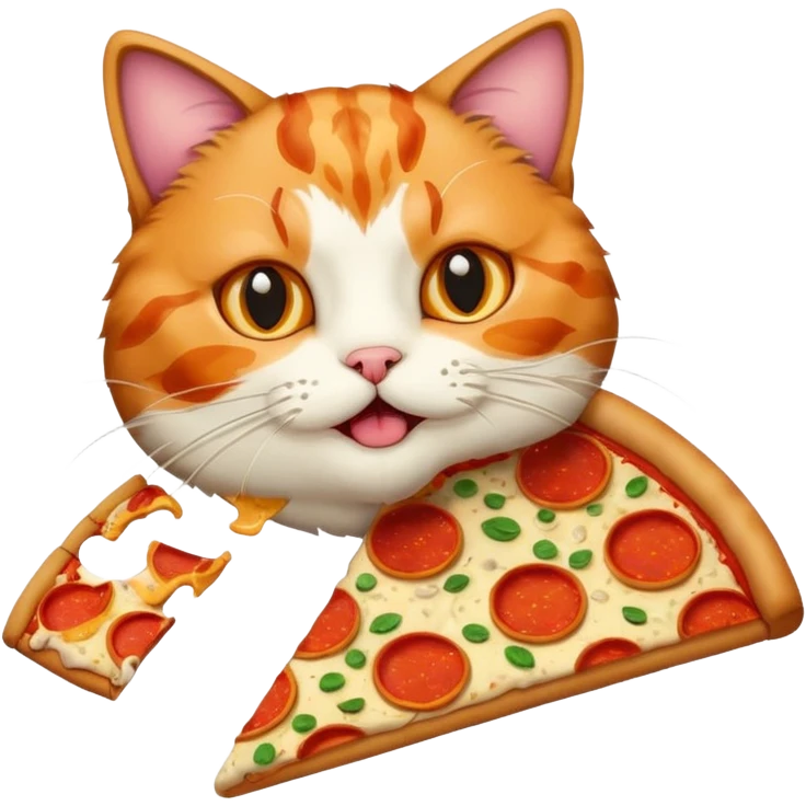 Gato comiendose una pizza emoji