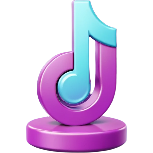 Purple and Cian Symbol of TikTok app emoji