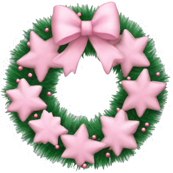 baby pink christmas wreath emoji