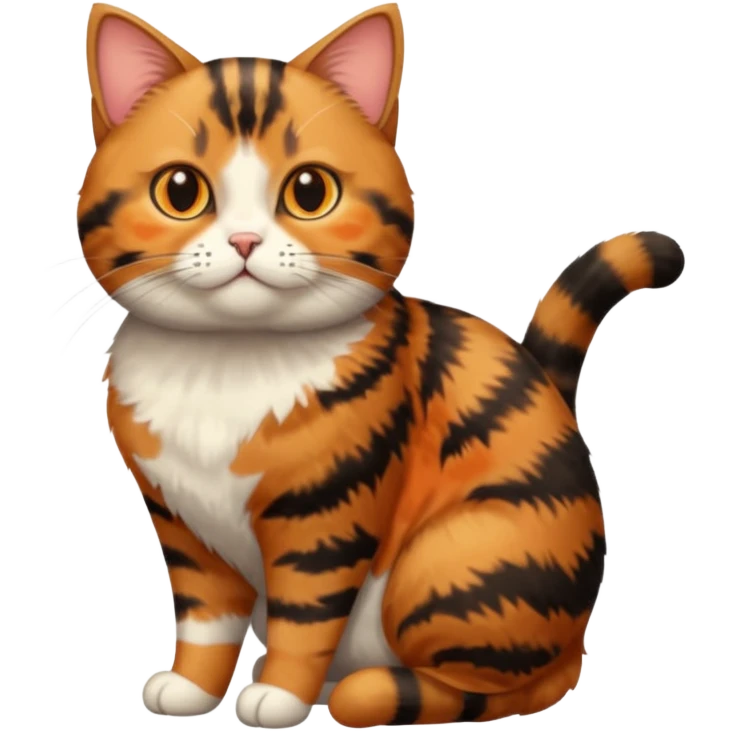 full body torbie cat with small head and short but chubby body emoji