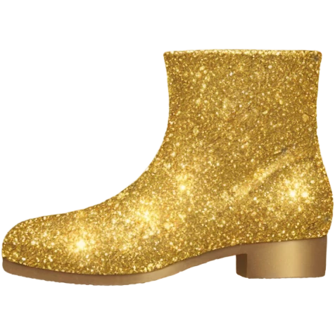 Gold glitter ankle boot emoji