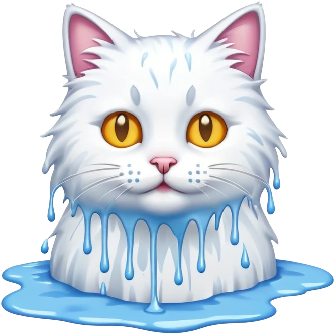 Cat with splashing white dripping paint emoji