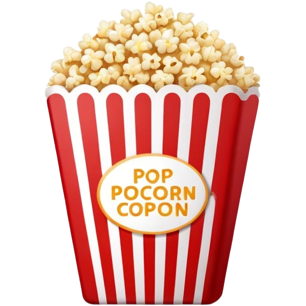 popcorn, red white packaging emoji
