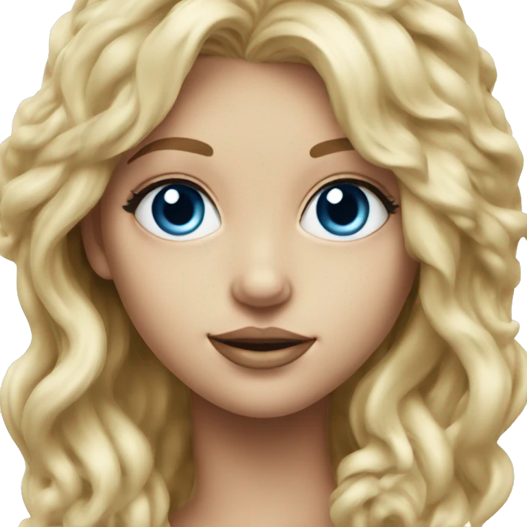Hyper realistic blonde girl blue eyes emoji