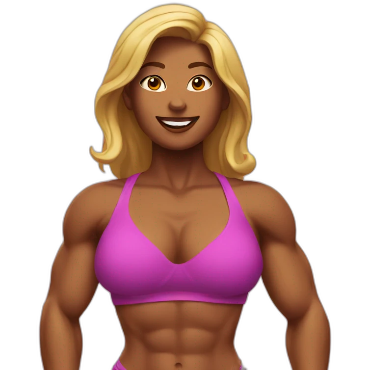Muscular woman bikini emoji