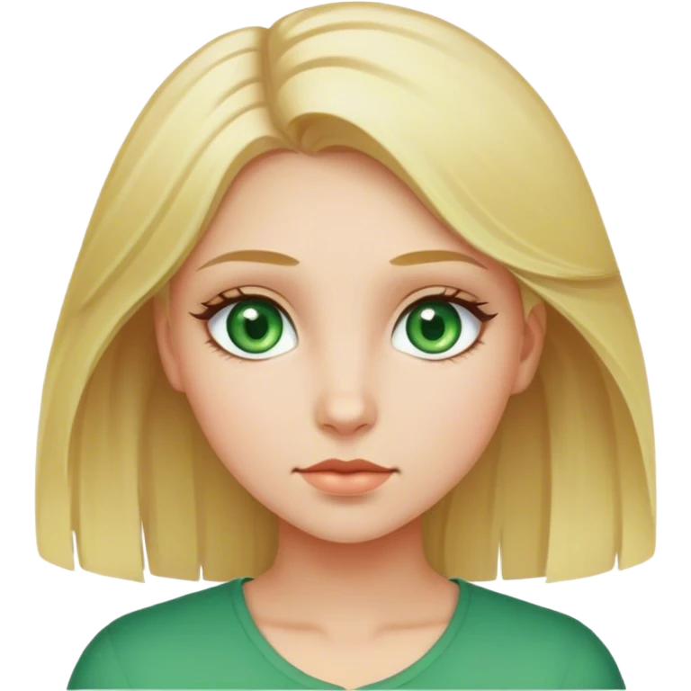girl with green  eyes blonde hair  emoji