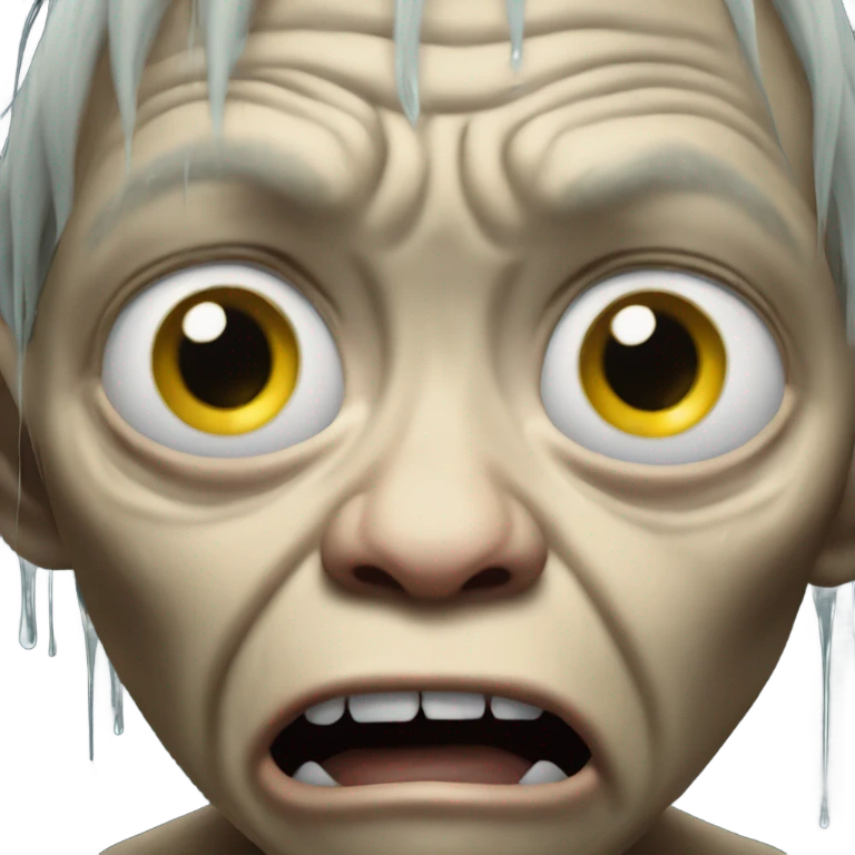 Gollum crying tears emoji