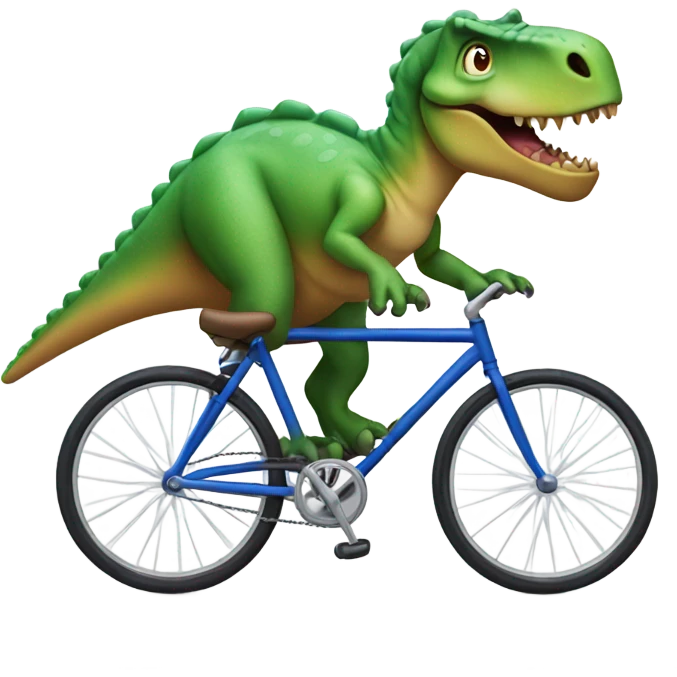 dinosaur riding a bike emoji