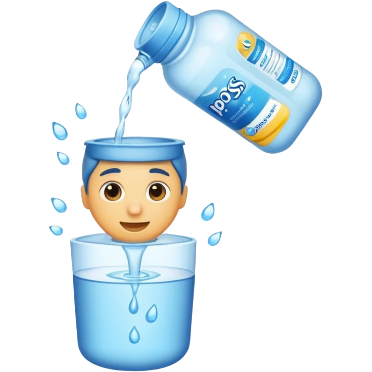 pouring out a bottle of water emoji