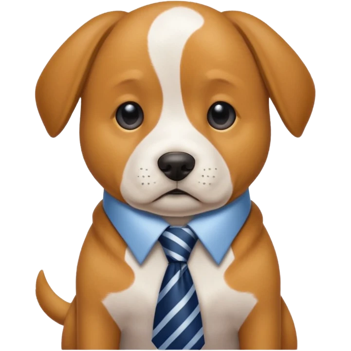 My dog whereing a tie emoji
