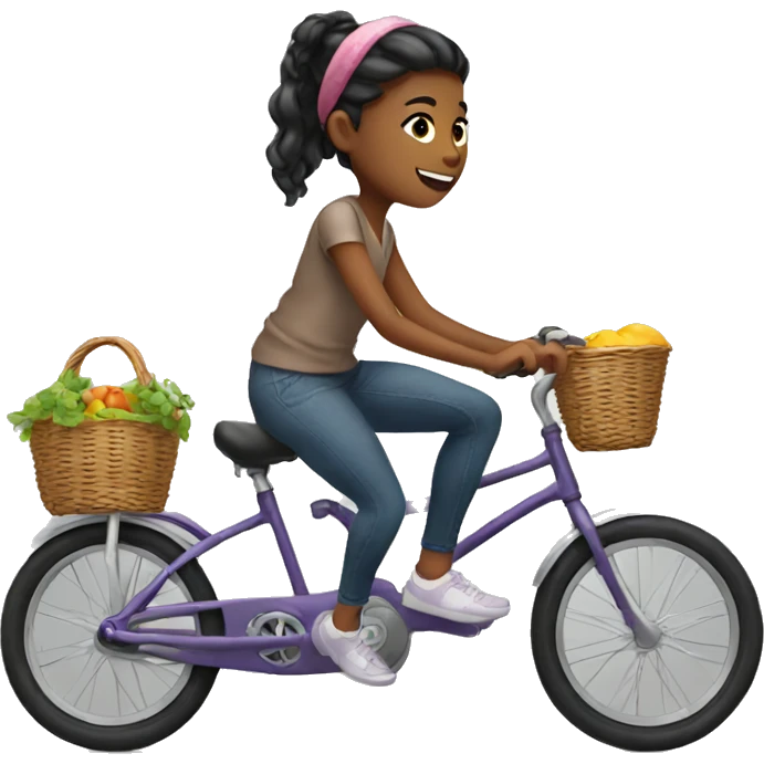 Girl riding bicycle  emoji
