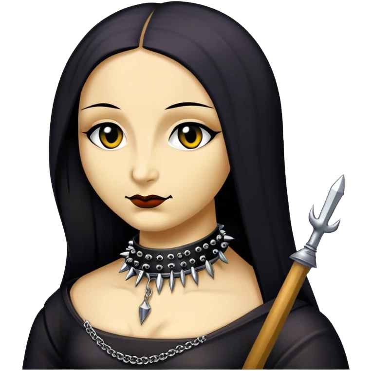 Goth mona lisa with spike choker emoji