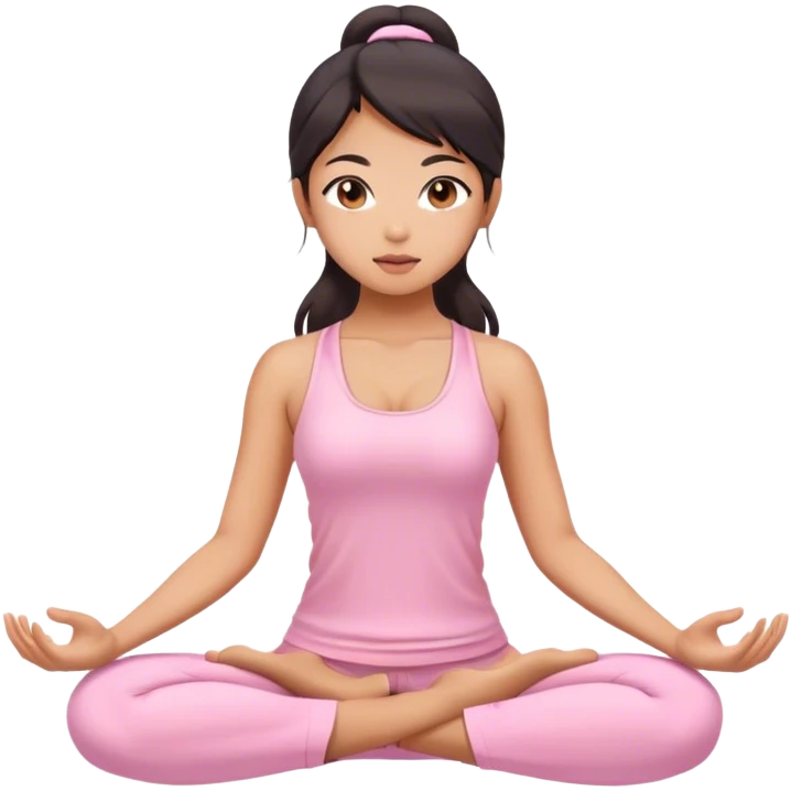 asian yoga girl light pink clothes  emoji