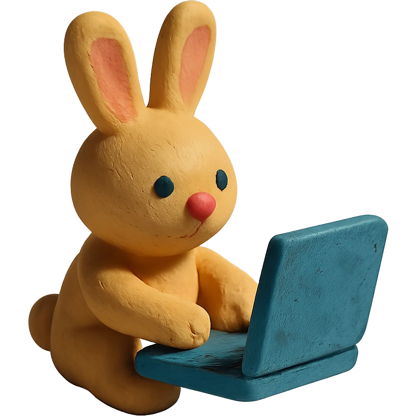 bunny with a laptop emoji