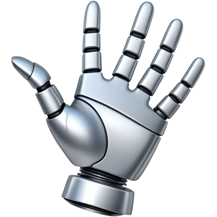 robotic hand pointing next emoji
