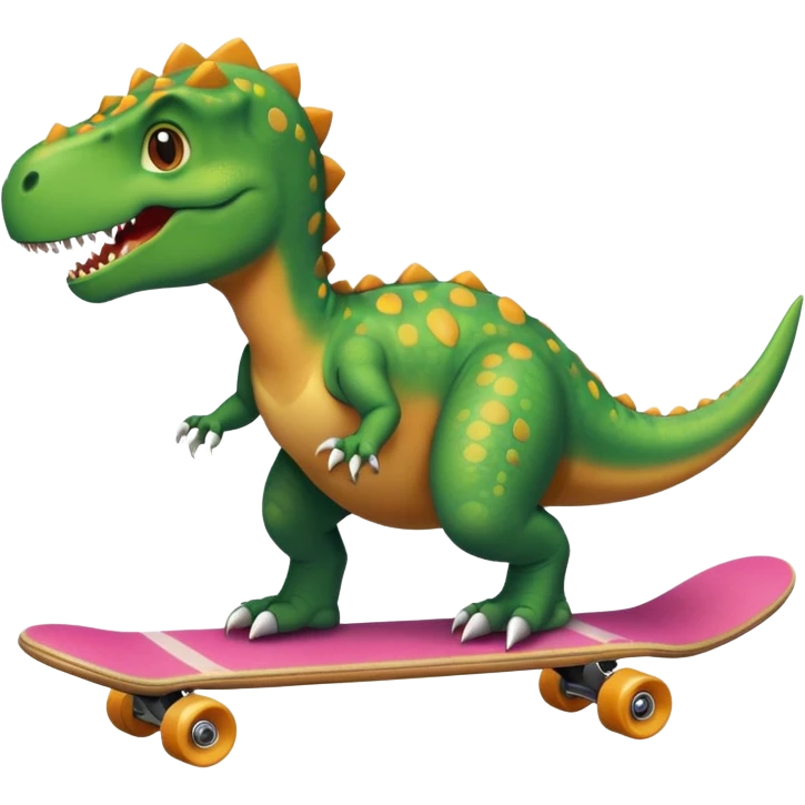 Dinosaur on a skateboard emoji