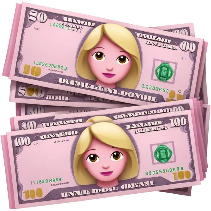 billetes rosa emoji